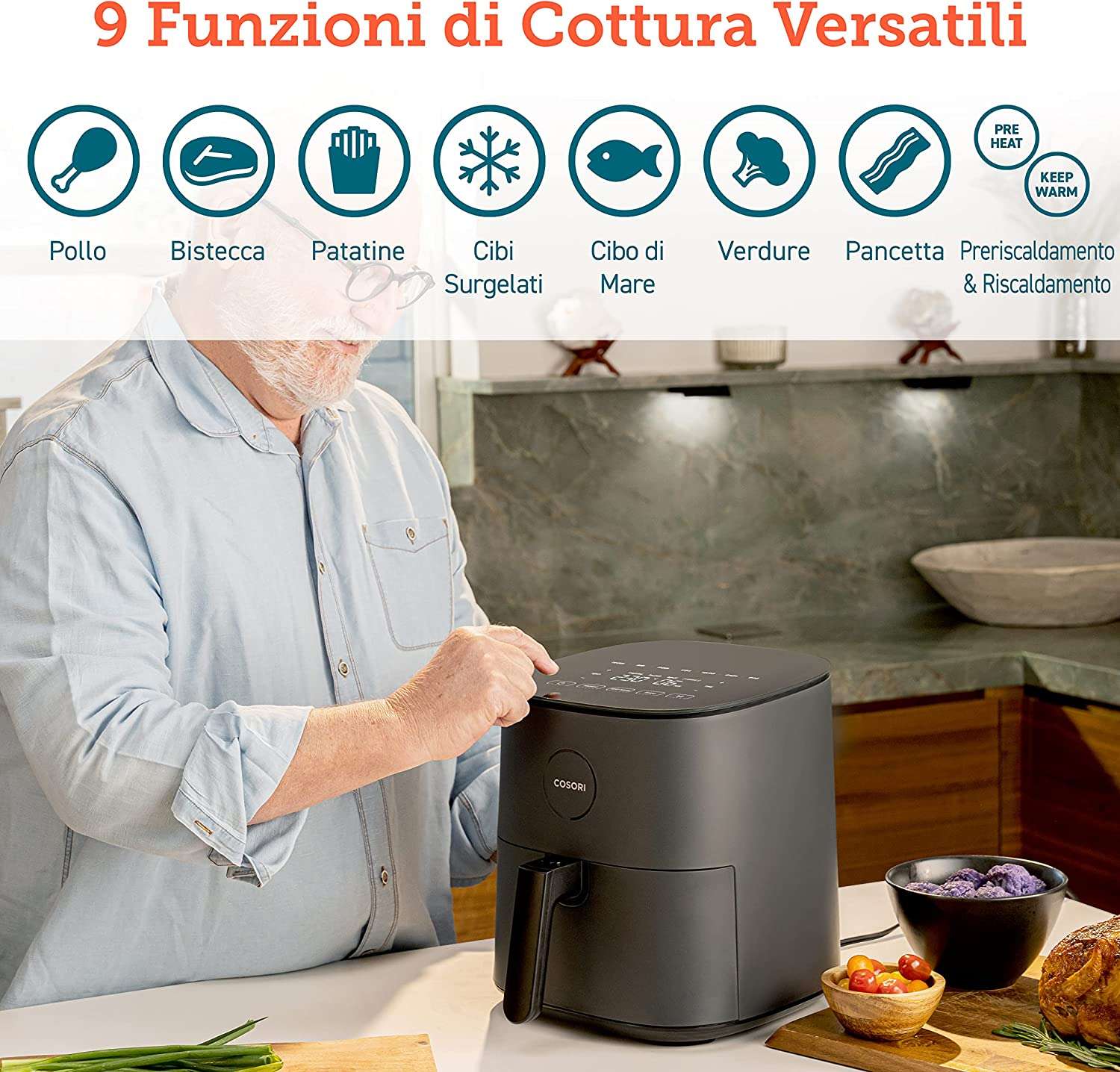 cosori-lancia-bomba-friggitrice-aria-4-7-lt-109e-amazon-funzioni