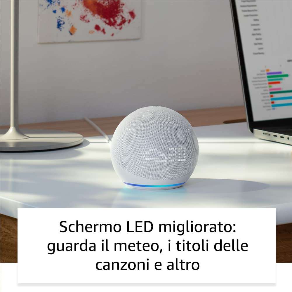 echo-dot-5a-generazione-2022-super-sconto-49e-amazon-schermo