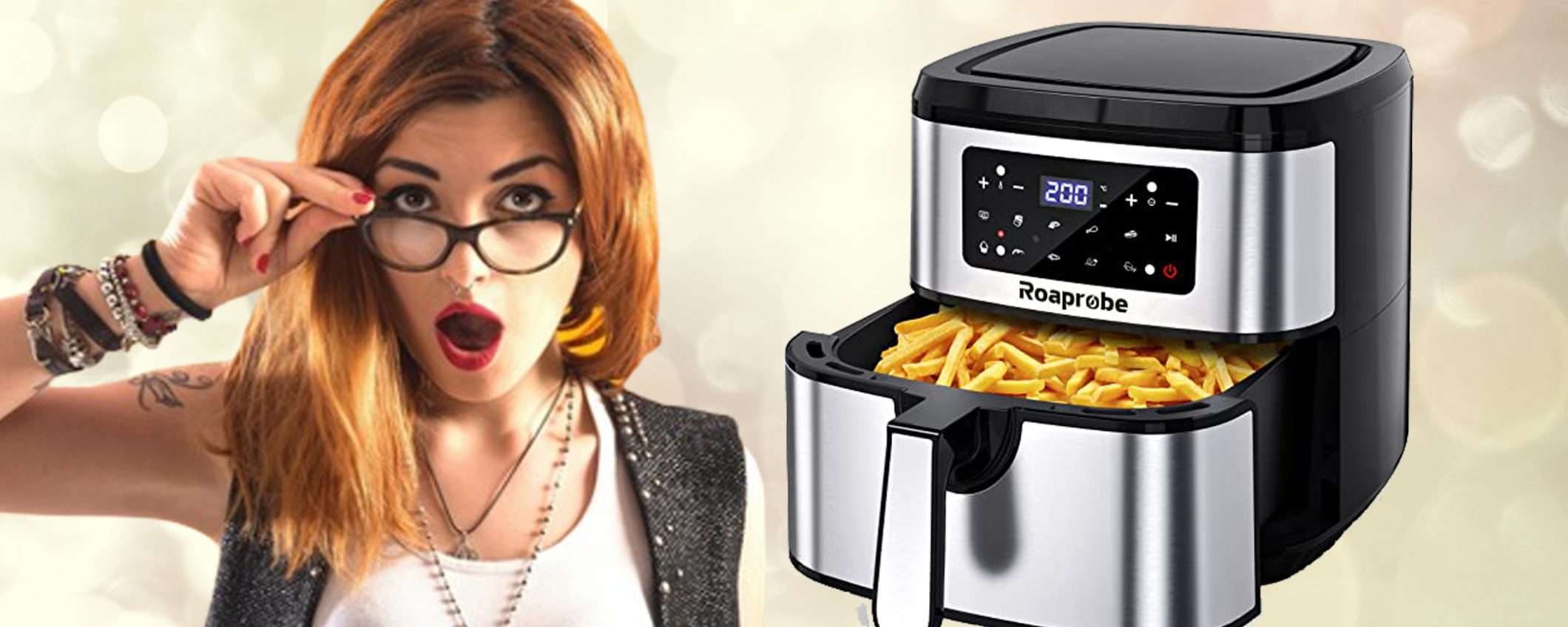 Friggitrice ad aria Air Fryer con 9 programmi: prezzo BOMBA su Amazon