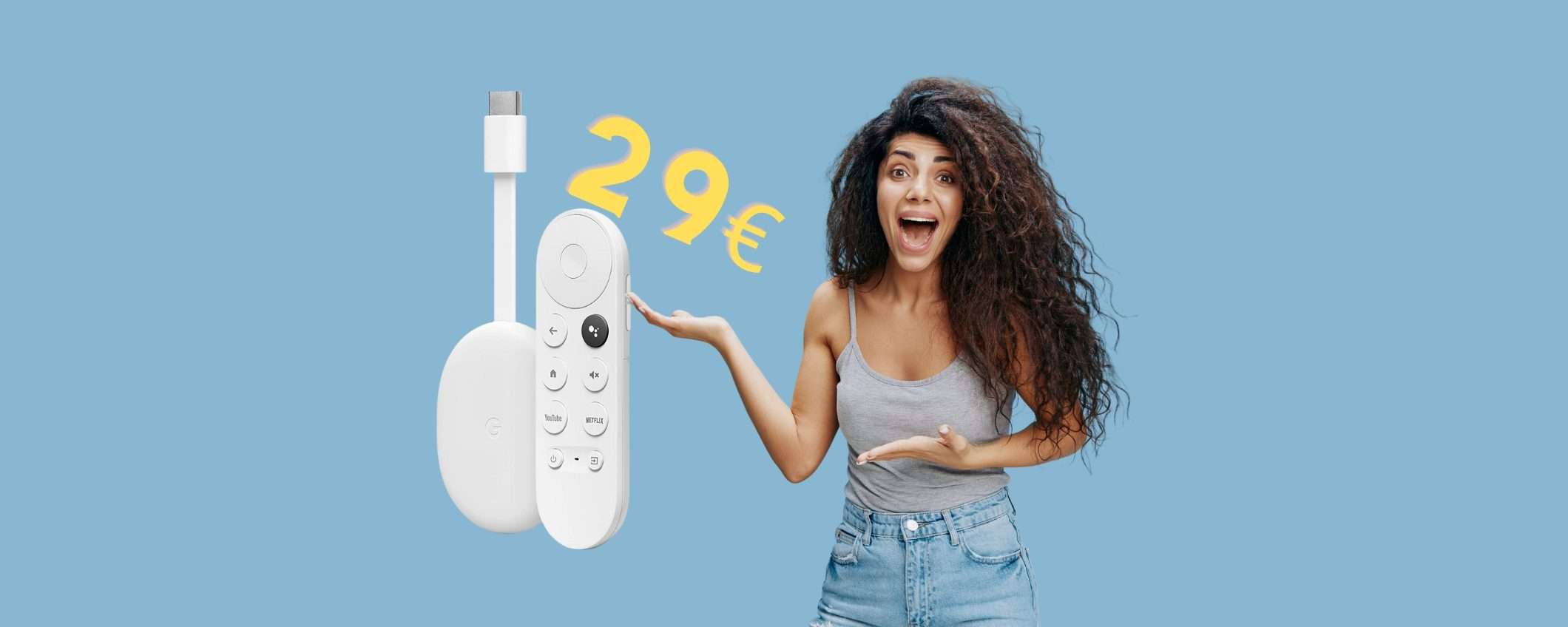 Google Chromecast: la TV diventa smart con 29€ e navighi con la voce