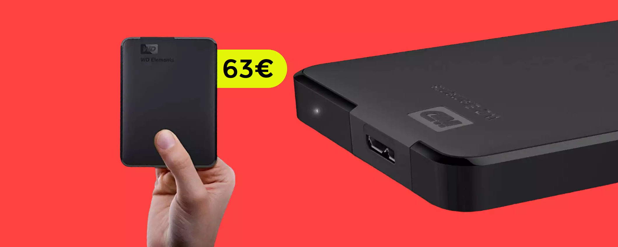 Hard disk esterno 2TB, potente e velocissimo: con 63€ è già tuo