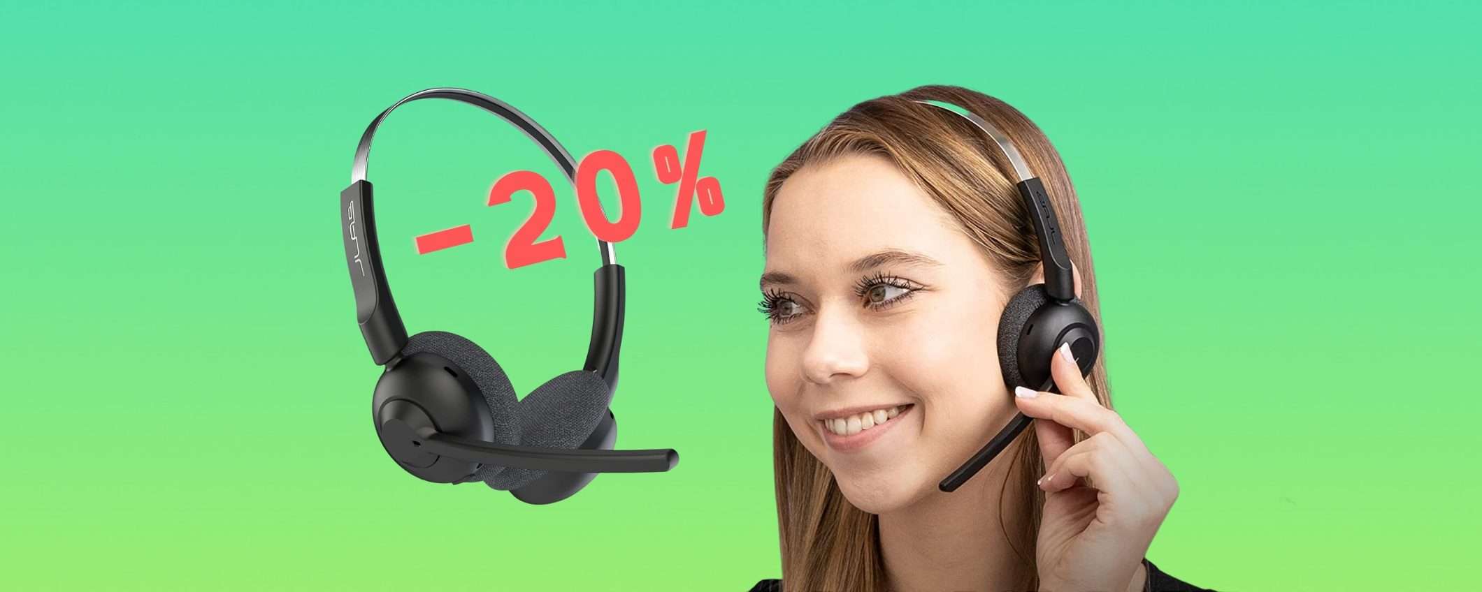 JLab Go Work Pop: le cuffie leggerissime con microfono integrato (-20%)