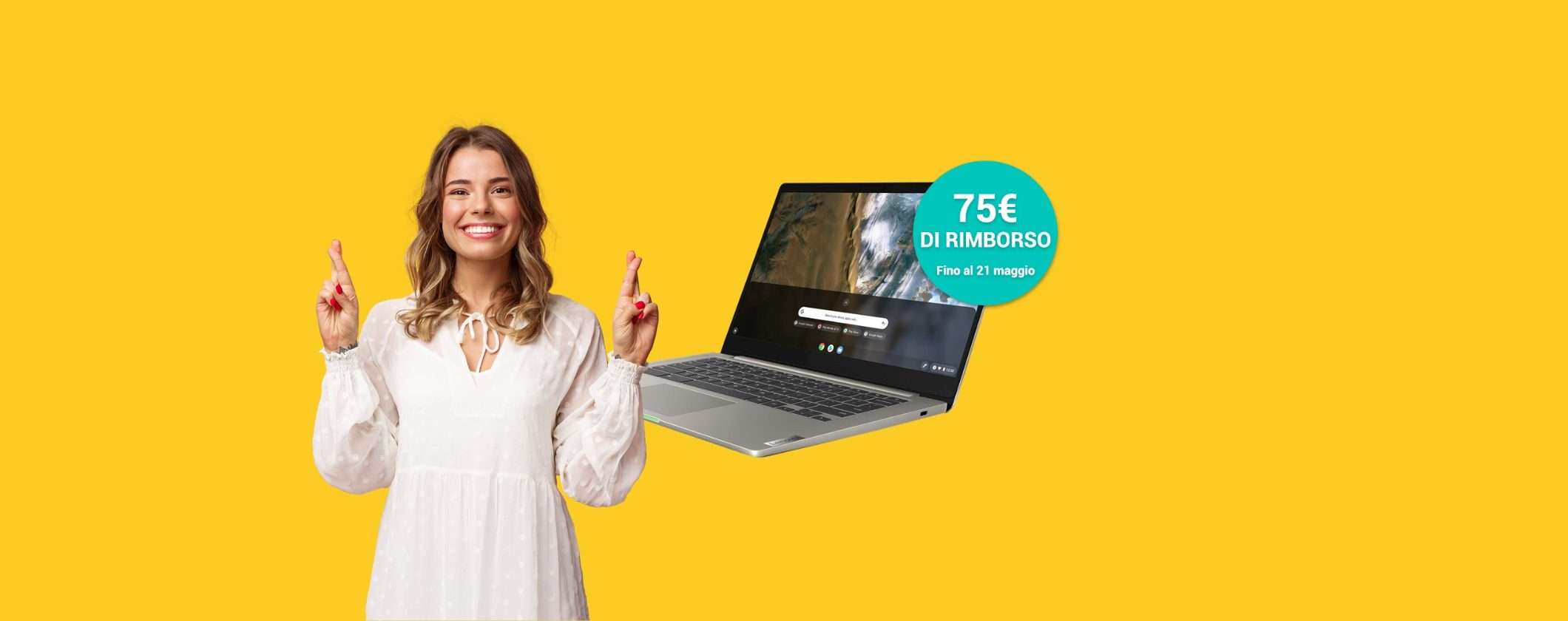 Lenovo IdeaPad 5 Chromebook: SCONTO 41% + RIMBORSO 75€