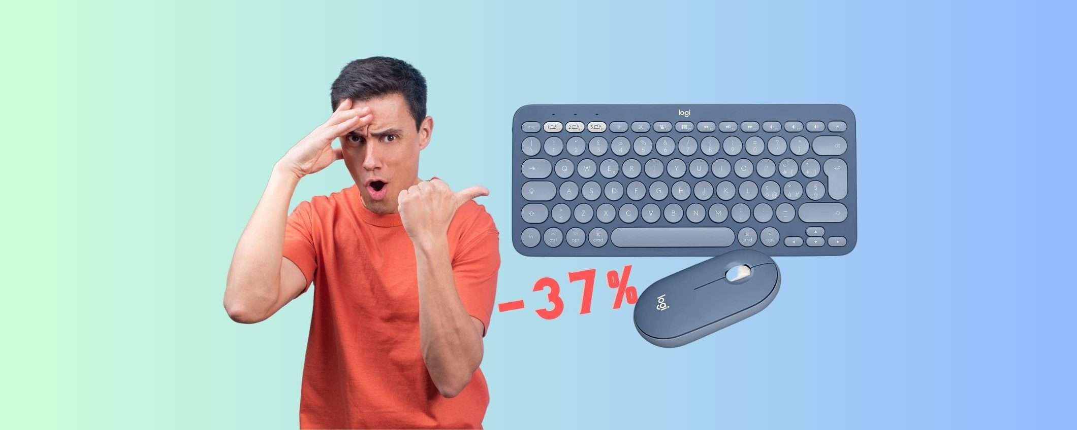 Logitech K380 per Mac + mouse M350 in SCONTO al 37% su Amazon