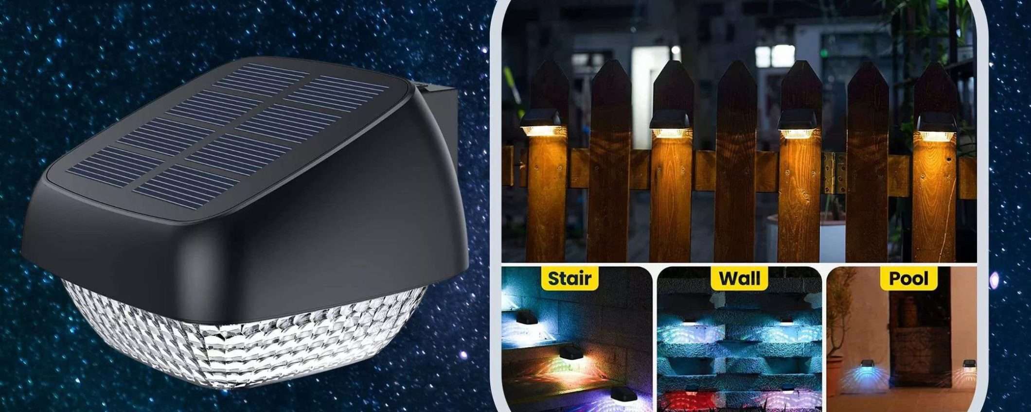 Lampada solare luce calda e multicolore quasi GRASTIS su Amazon (3€ al pz)