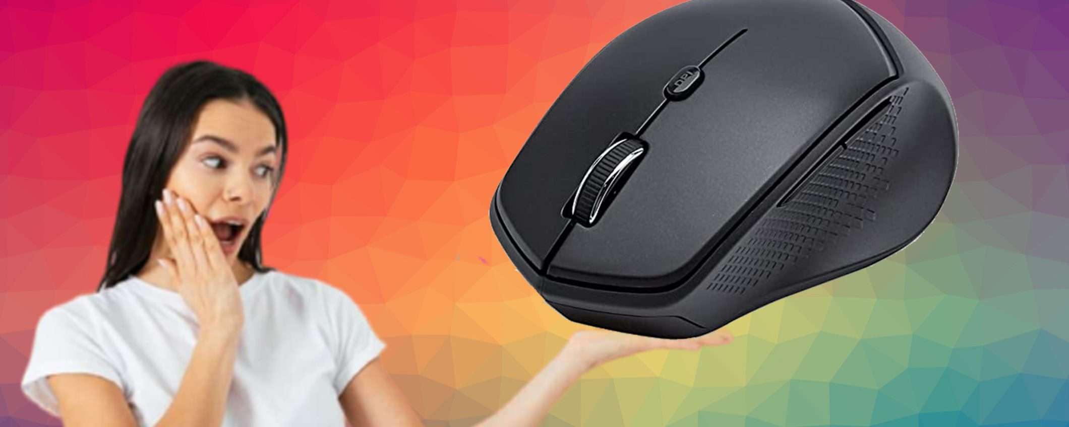 Mouse wireless con 6 pulsanti a soli € 8,88: sconto FOLLE su Amazon