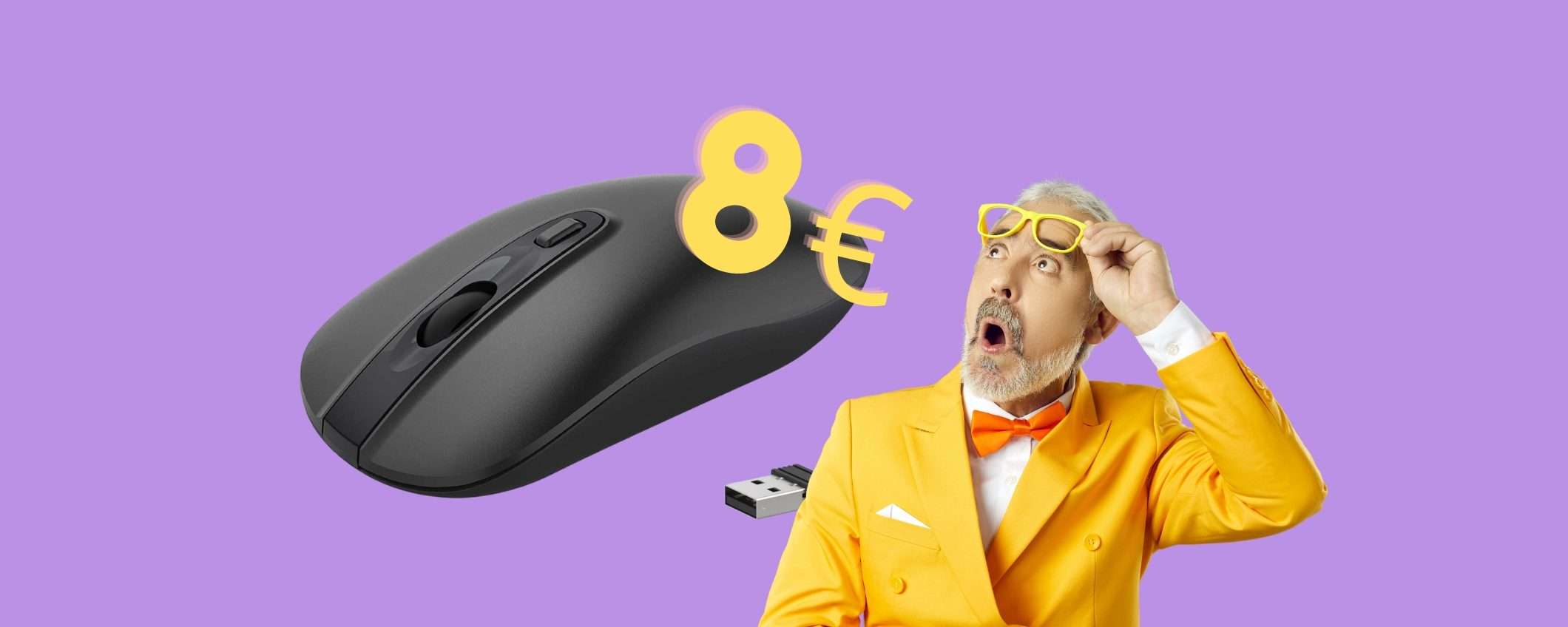 Mouse wireless ECONOMICO, preciso e silenzioso a 8€ (Amazon)