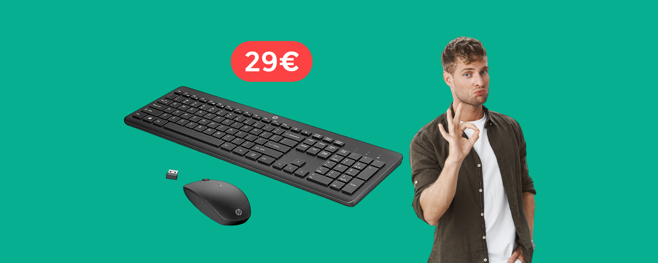 Mouse e tastiera wireless HP: la COMBO da non perdere a soli 29€