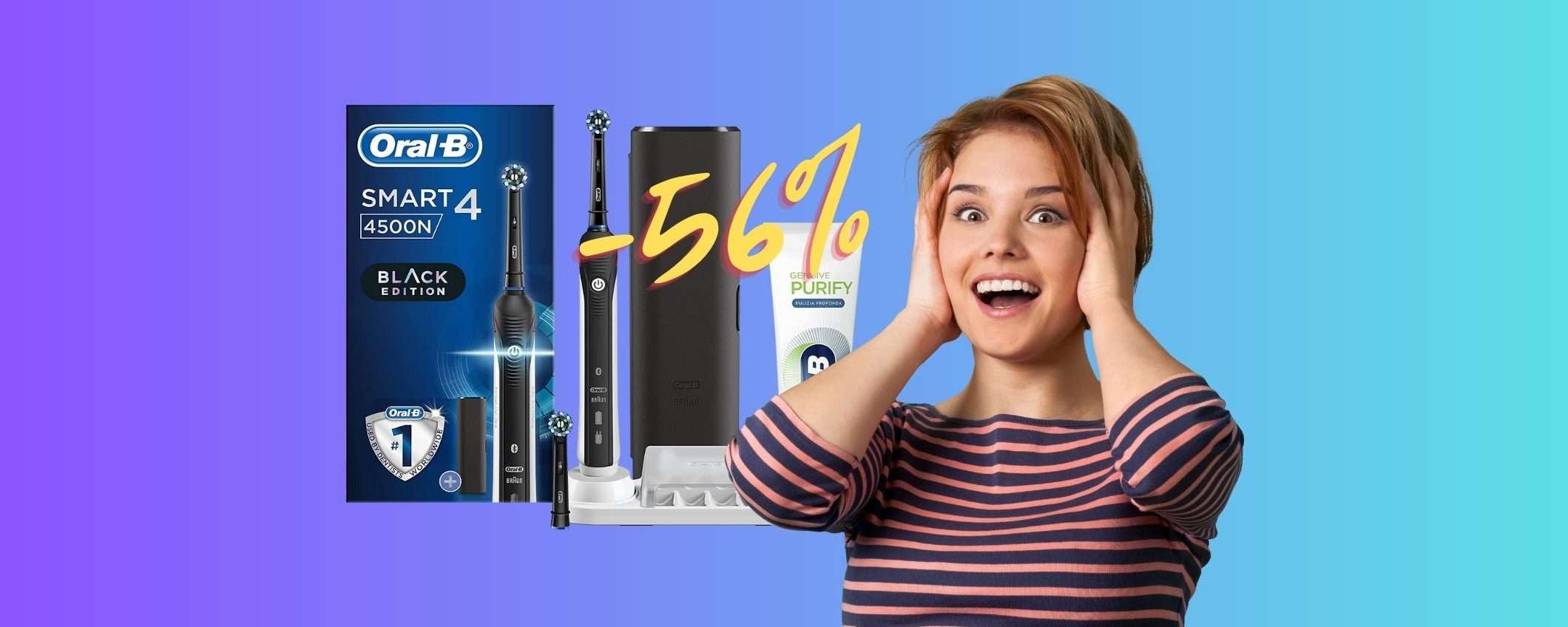 Oral-B Smart 4 4500: spazzolino elettrico spettacolare a prezzo tagliato