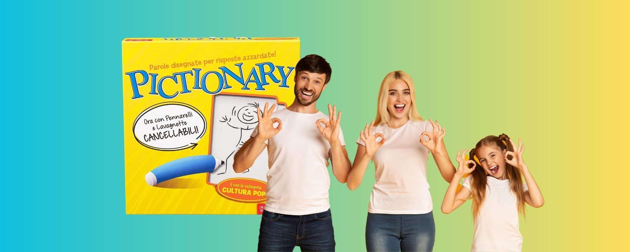 Pictionary: indovina il disegno con carte per adulti e bambini (-32%)