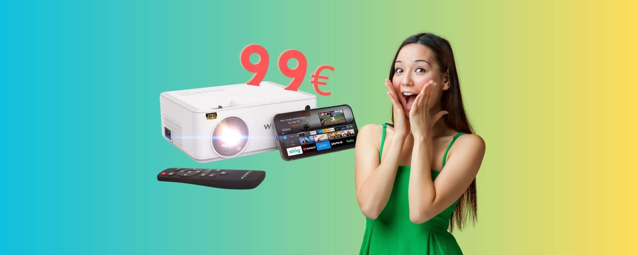 Proiettore WiFi FHD 1080P su Amazon a 99€ con il COUPON