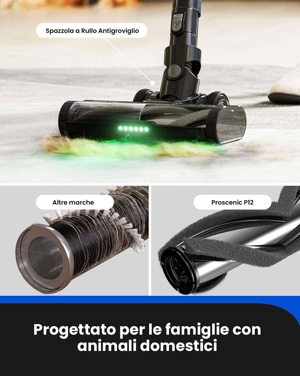 proscenic-p12-aspirapolvere-senza-fili-minimo-storico-amazon-spazzola