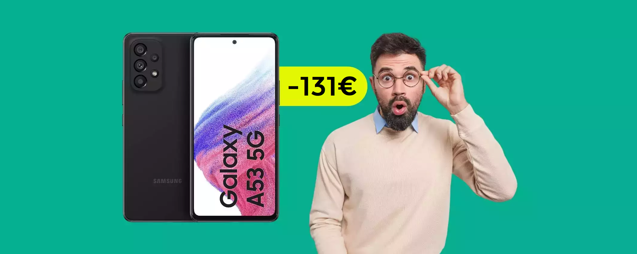 Samsung Galaxy A53 5G: torna il MAXI SCONTO su Amazon (-131€)