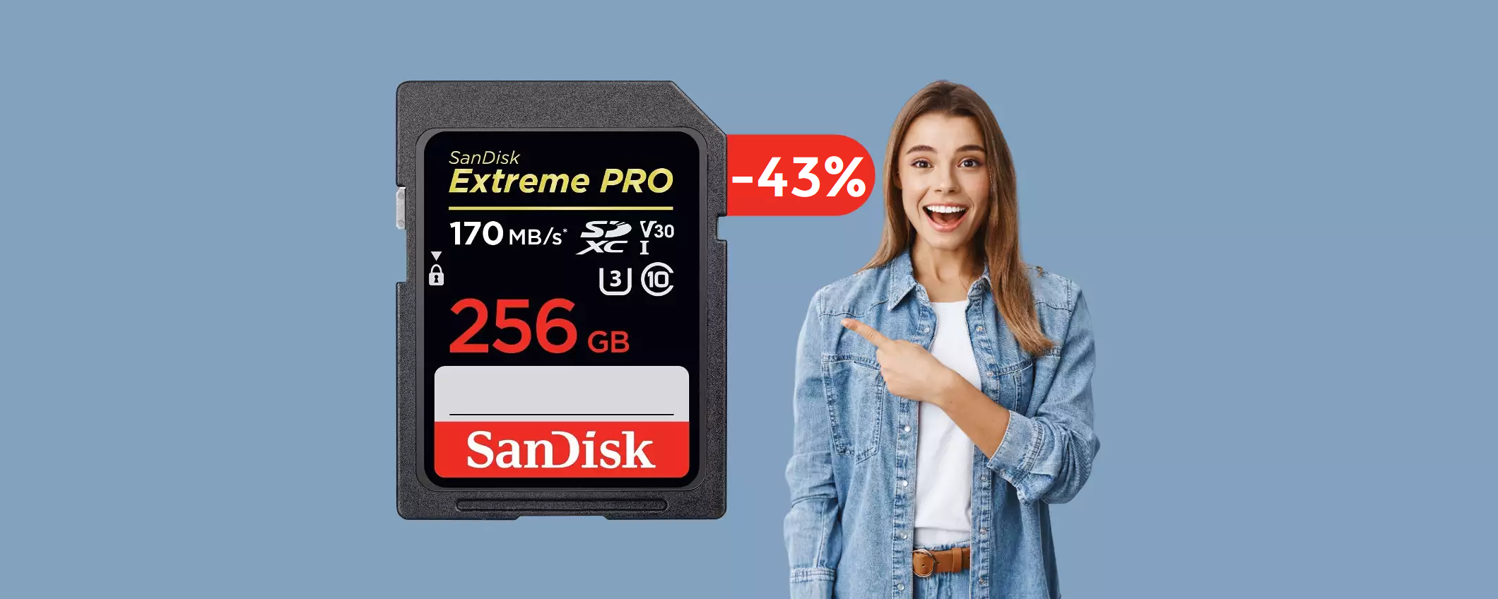 Scheda SD 256GB: spazio inesauribile e velocità stellare ad appena 64€