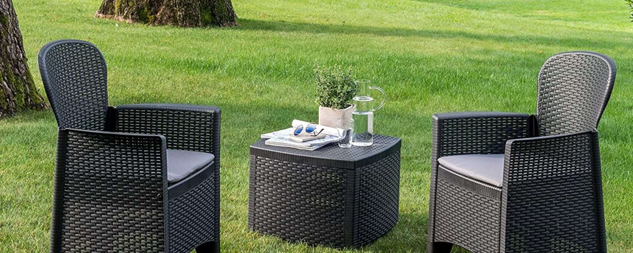 Lusso Made in Italy in giardino a prezzo WOW: set poltrone e tavolino a 93€