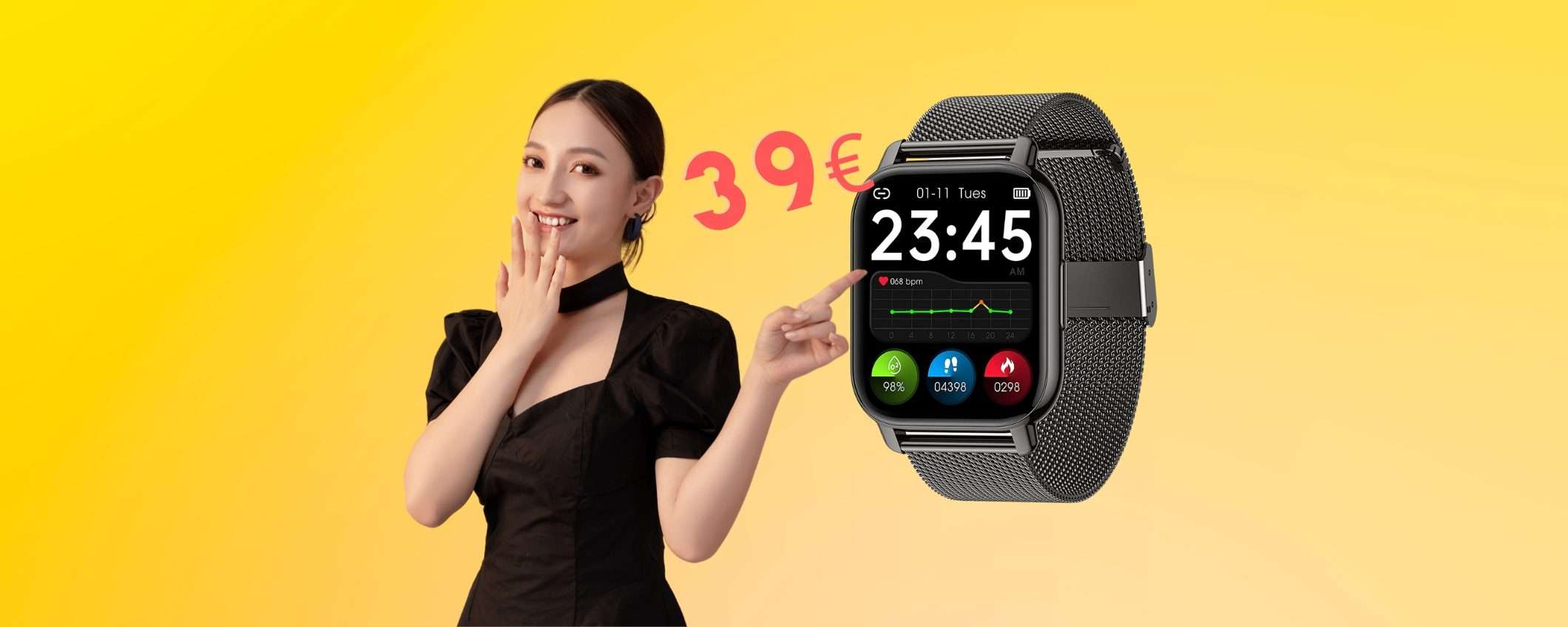 Smartwatch per rispondere alle chiamate con profili sportivi a soli 39€