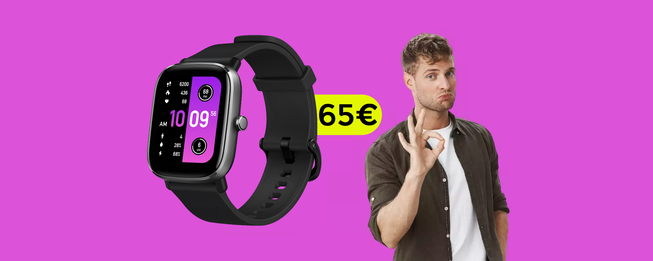 Smartwatch Amazfit impermeabile: PERFETTO per gli sportivi (65€)