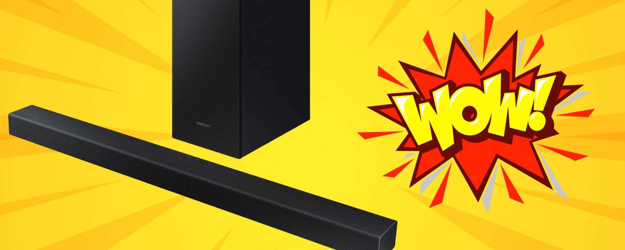 Samsung SVENDITA TOTALE su Amazon: soundbar 150W con subwoofer a 75€