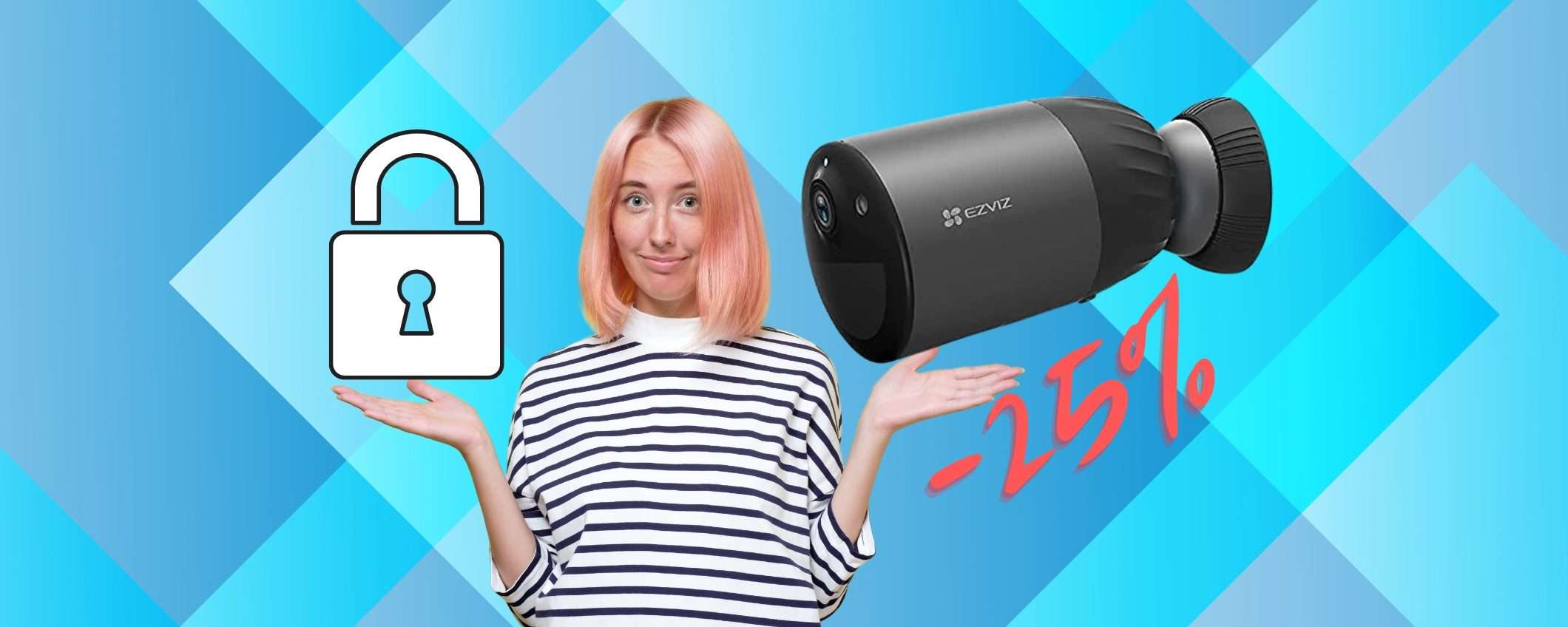 Telecamera per videosorveglianza WiFi con batteria da 210gg (-25%)