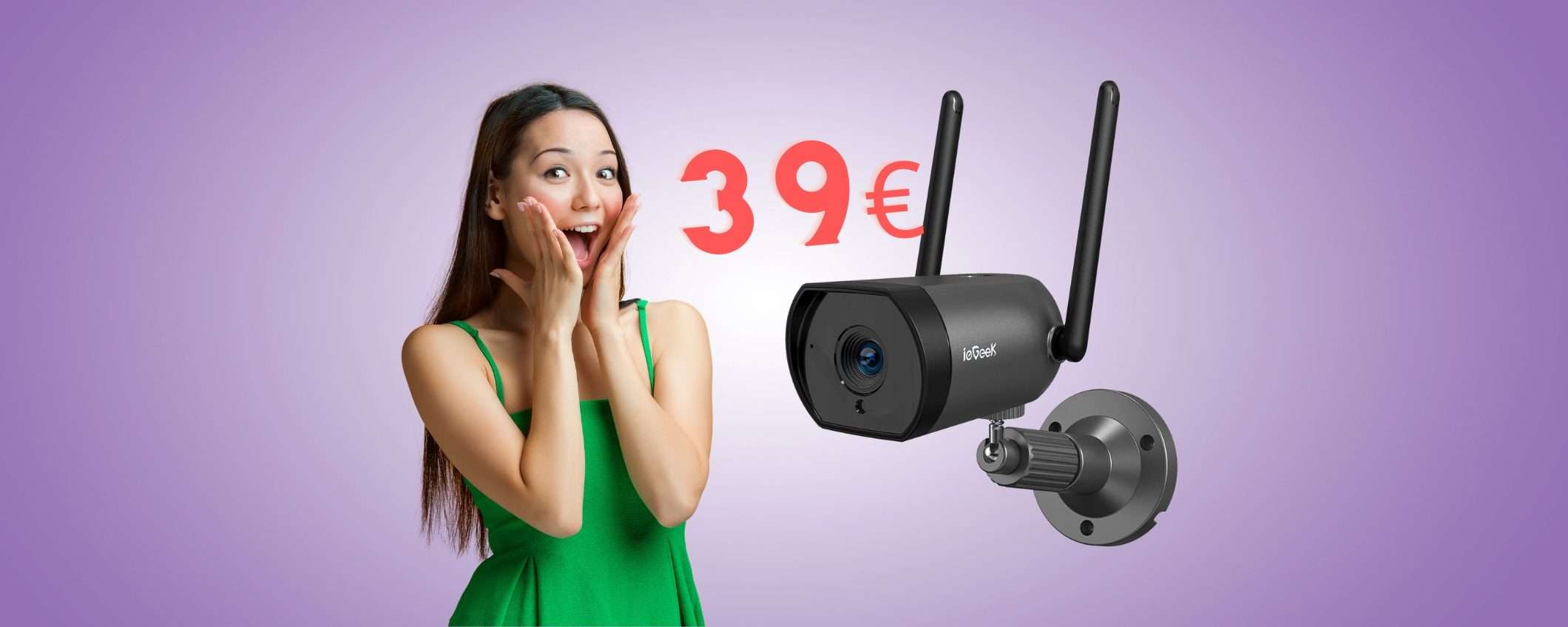 Telecamera WiFi FHD con infrarossi e sensore di movimento a 39€