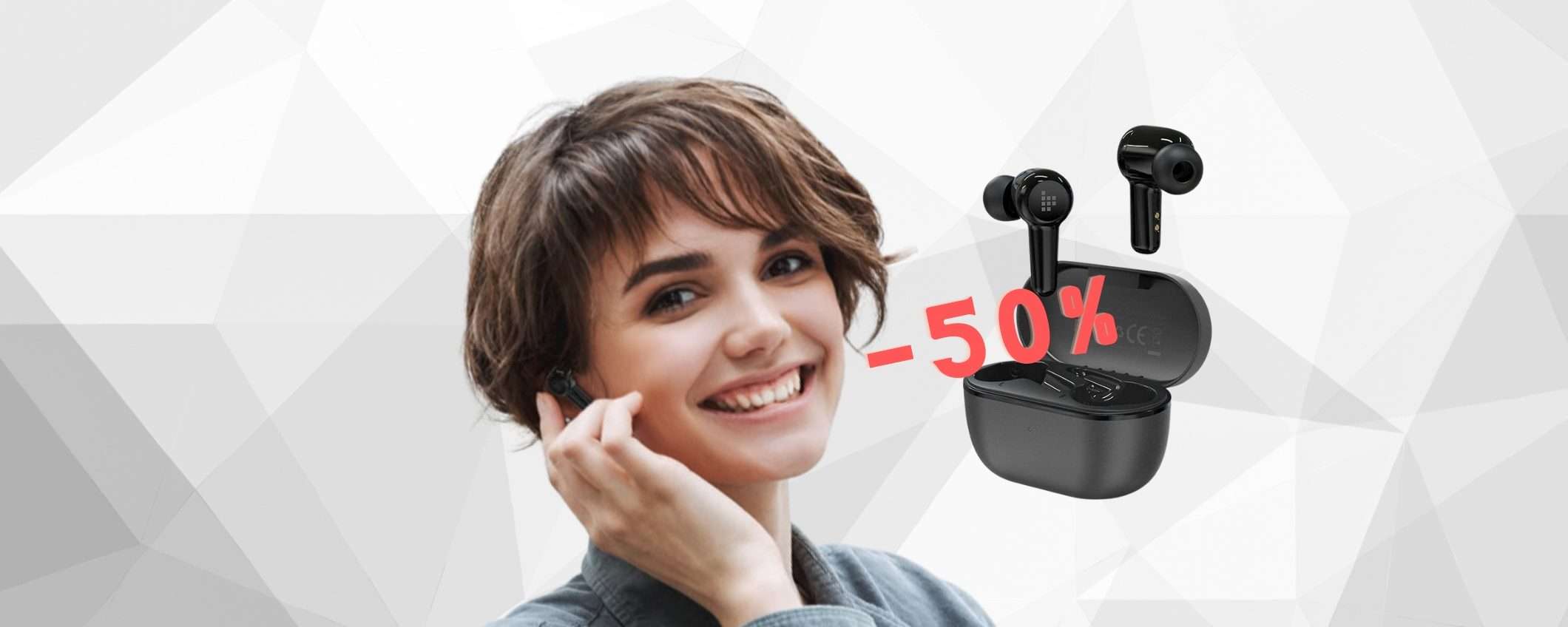 Tronsmart Apollo Air+: il prezzo delle cuffiette wireless su Amazon è al 50%