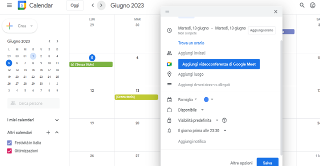 Evento Google Calendar