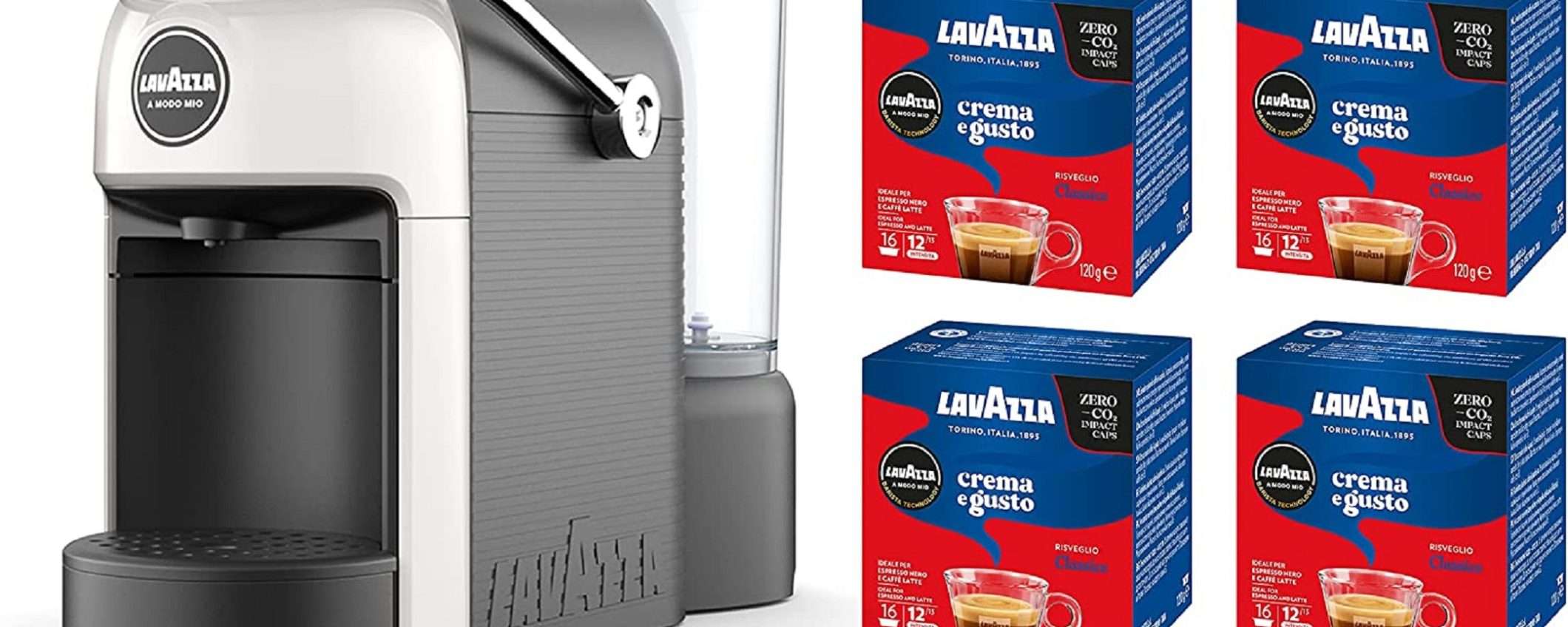 Macchina per caffè Lavazza Jolie + 64 capsule Crema e Gusto a soli 94€