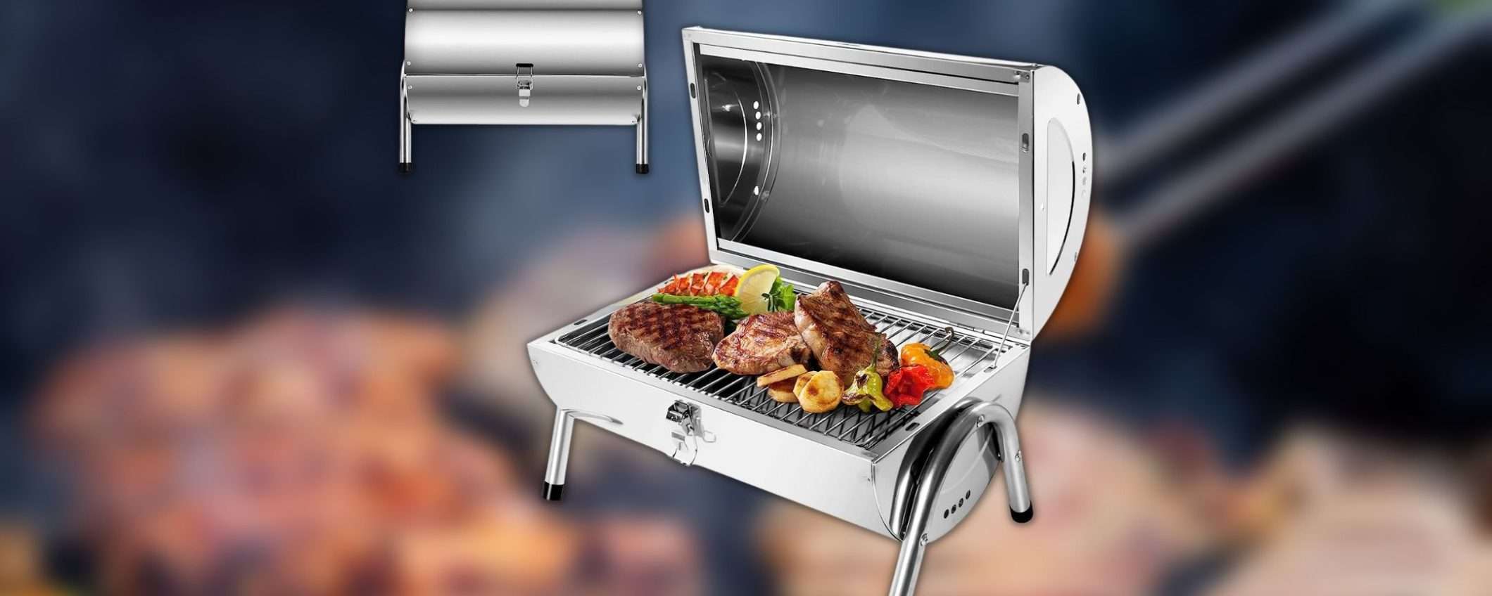 Grigliate PERFETTE con questo barbecue portatile 2 in 1 in offerta