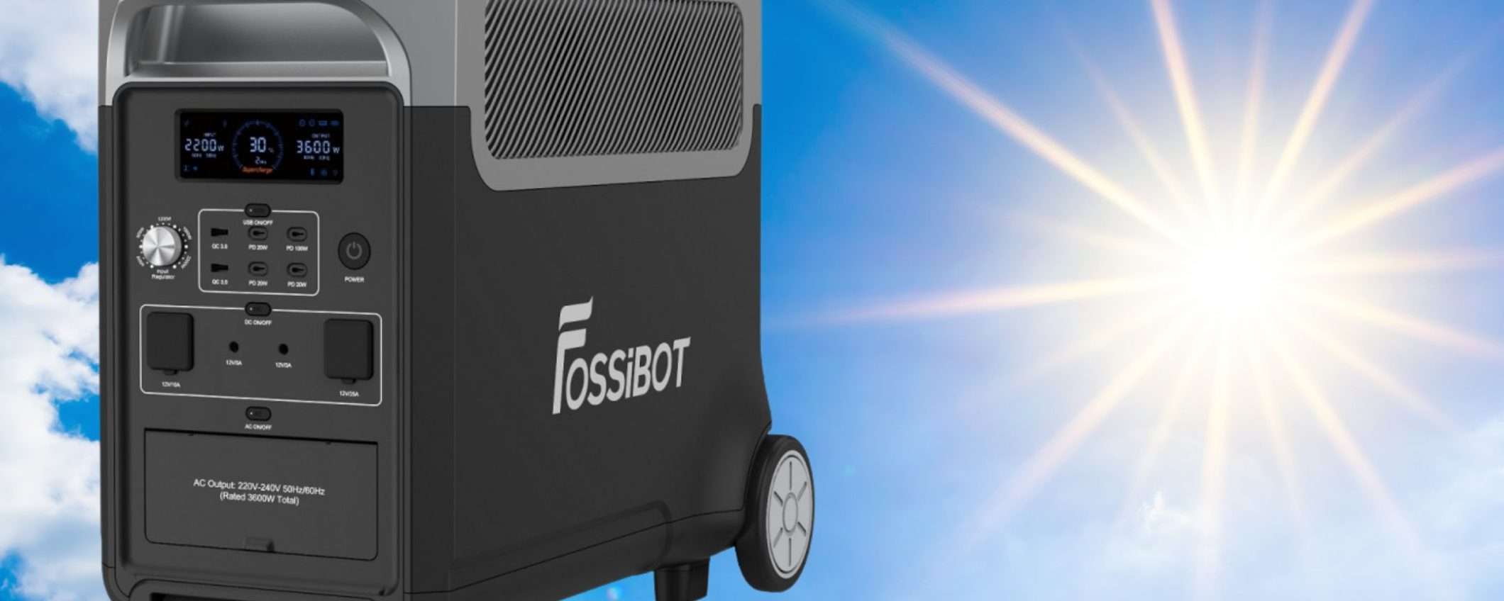 Fossibot F3600 in sconto di 400€: una centrale elettrica solare POTENTISSIMA