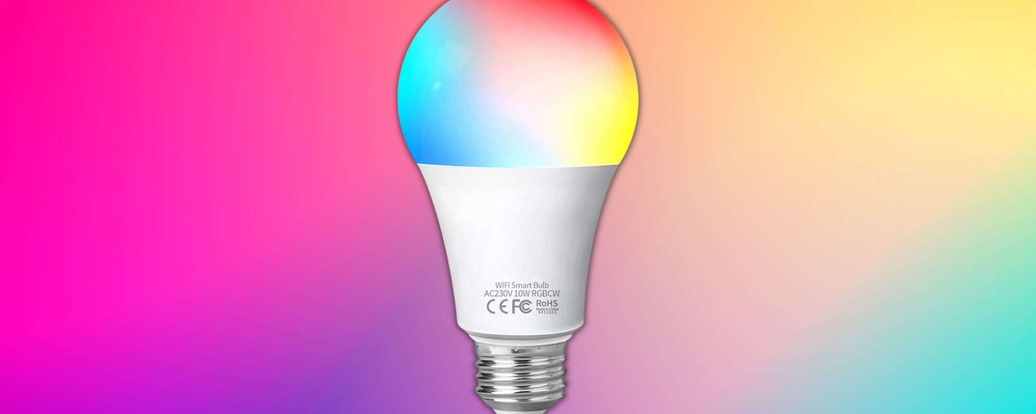 Lampadina E27 Smart WiFi Multicolore: solo 10,99 euro su Amazon