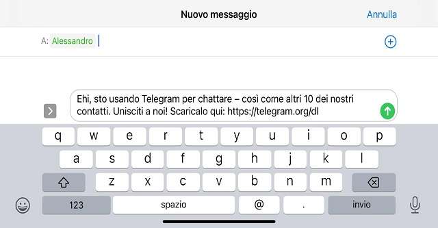 Nuovi contatti su Telegram