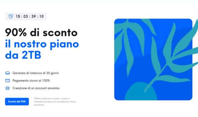 Sconto piano 2TB Internxt