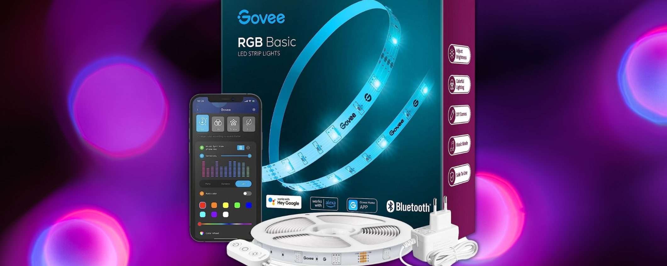 Striscia LED Smart RGB: il modello di Govee in offerta a 17,98 euro