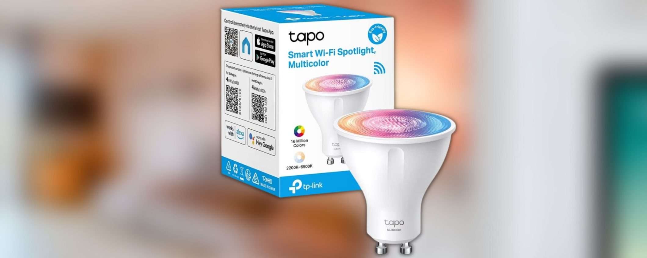 TP-Link Tapo L630: faretto smart WiFi Multicolore a 10,99€, funziona con Alexa