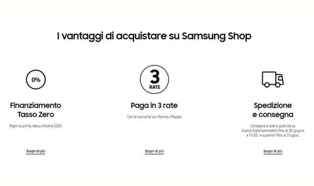 Vantaggi Summer Shop Samsung