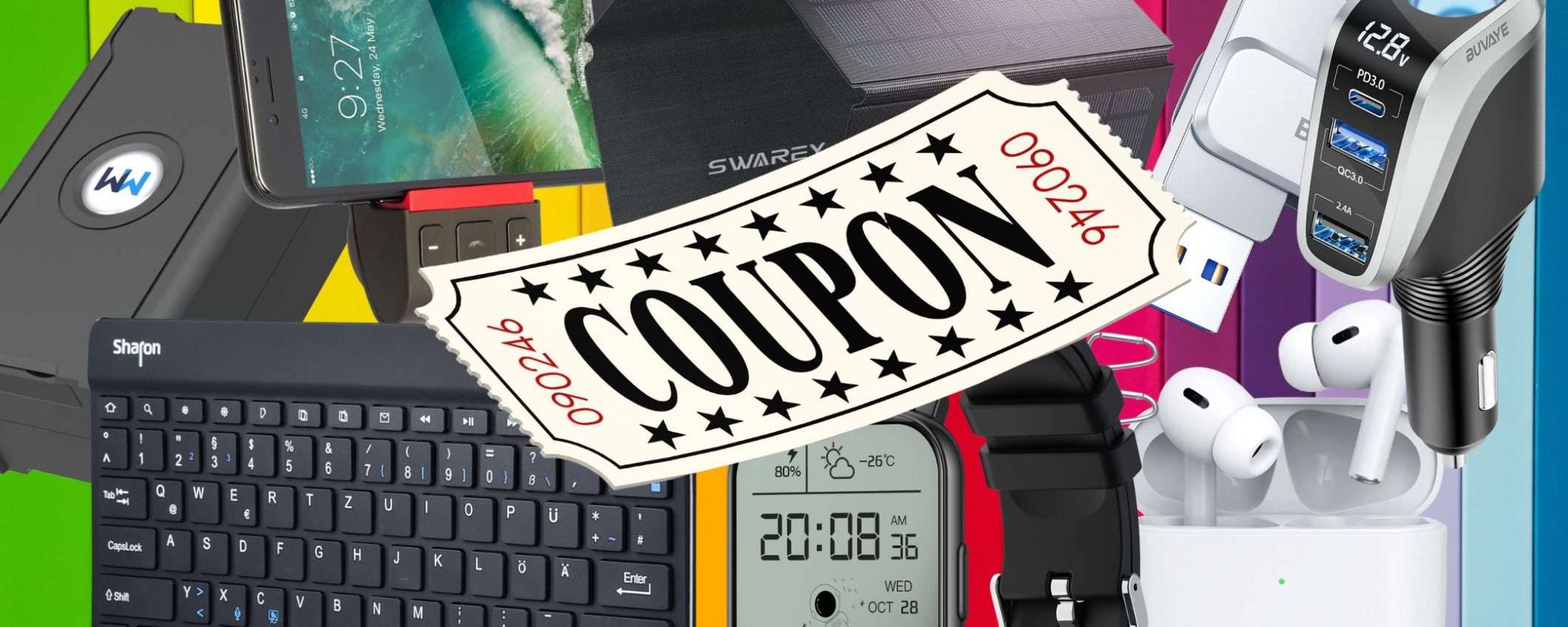 Amazon festa del COUPON TECH: 10 cose super WOW da 10€ fino a 30€