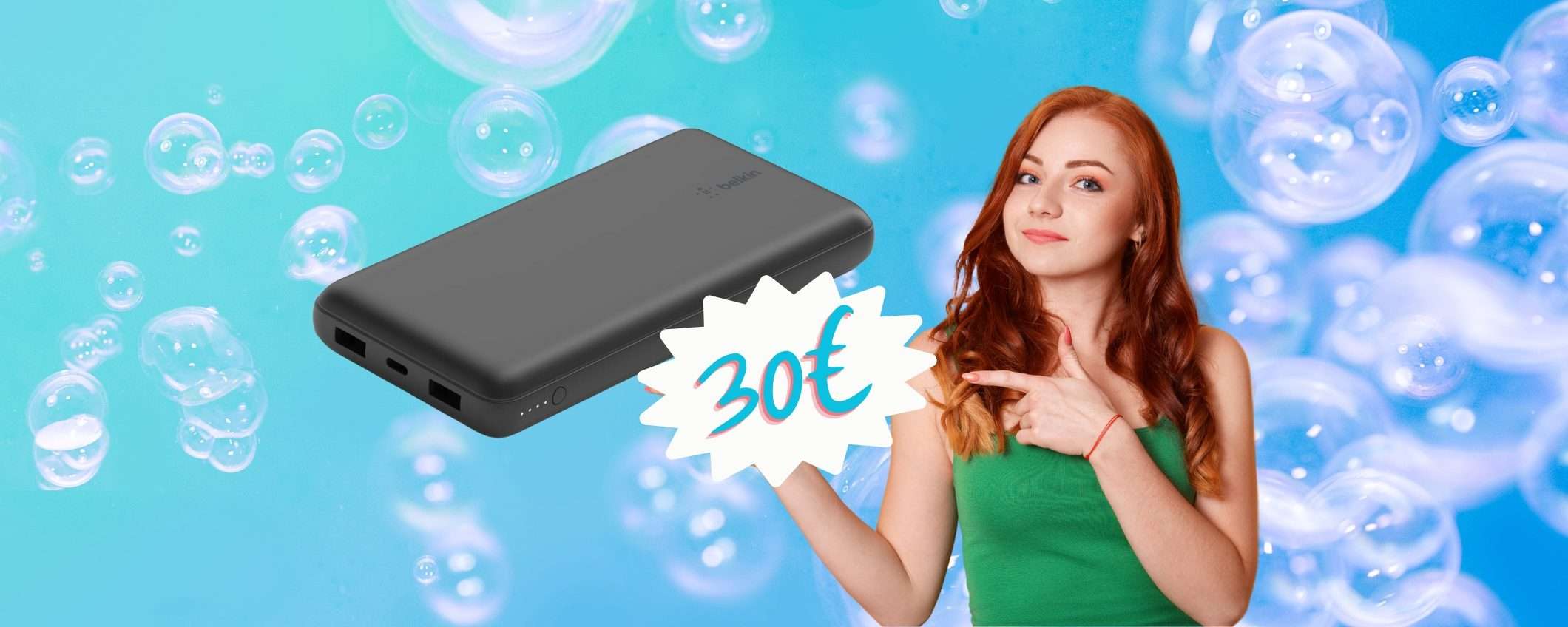 Belkin: power bank da 20000 mAh con 3 uscite a MENO di 30€