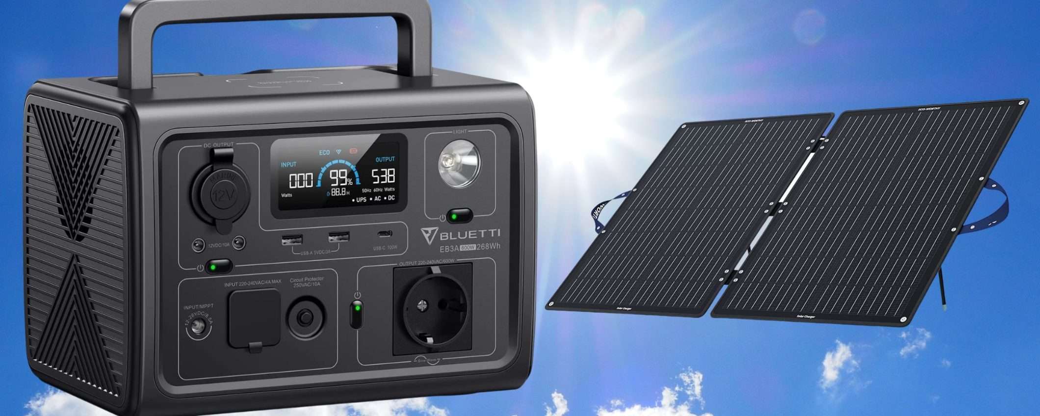 Centrale Elettrica Solare Portatile COMPLETA e di qualità a prezzo scandaloso (431€)