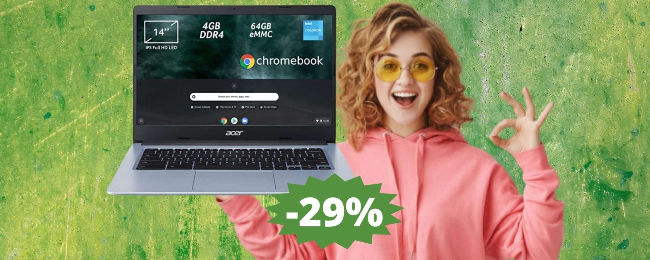 Acer Chromebook: IRRESISTIBILE sconto del 29% su Amazon