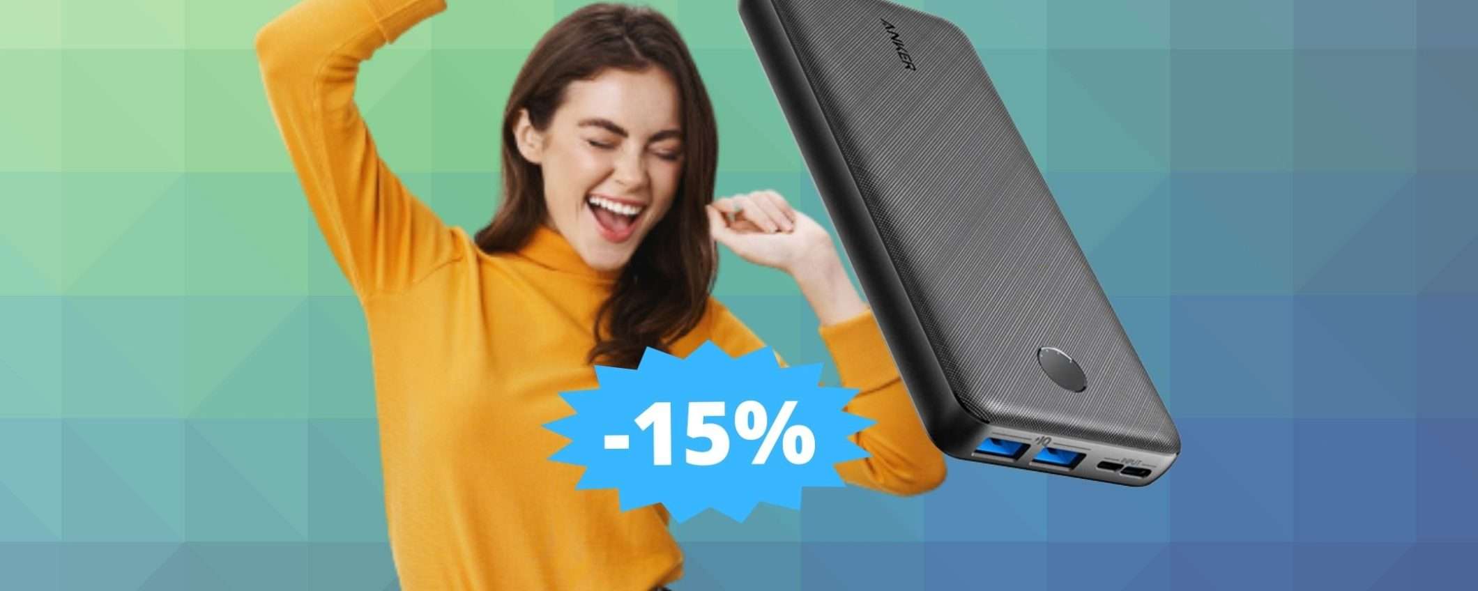 Powerbank Anker da 20.000 mAh: la più venduta, in super sconto