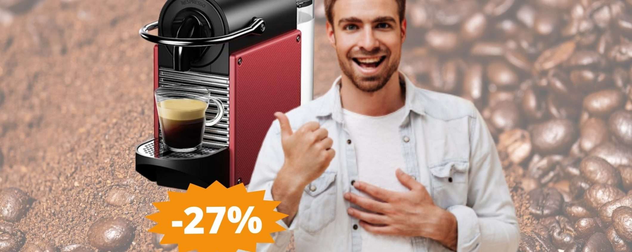 Macchina caffè Nespresso Pixie: super sconto del 27%