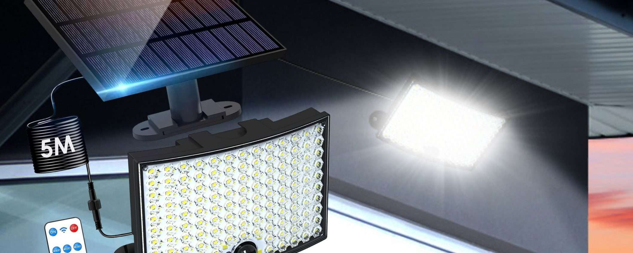 Un MOSTRO di faro solare da 128 LED a prezzo pazzesco: bastano 14€ su Amazon