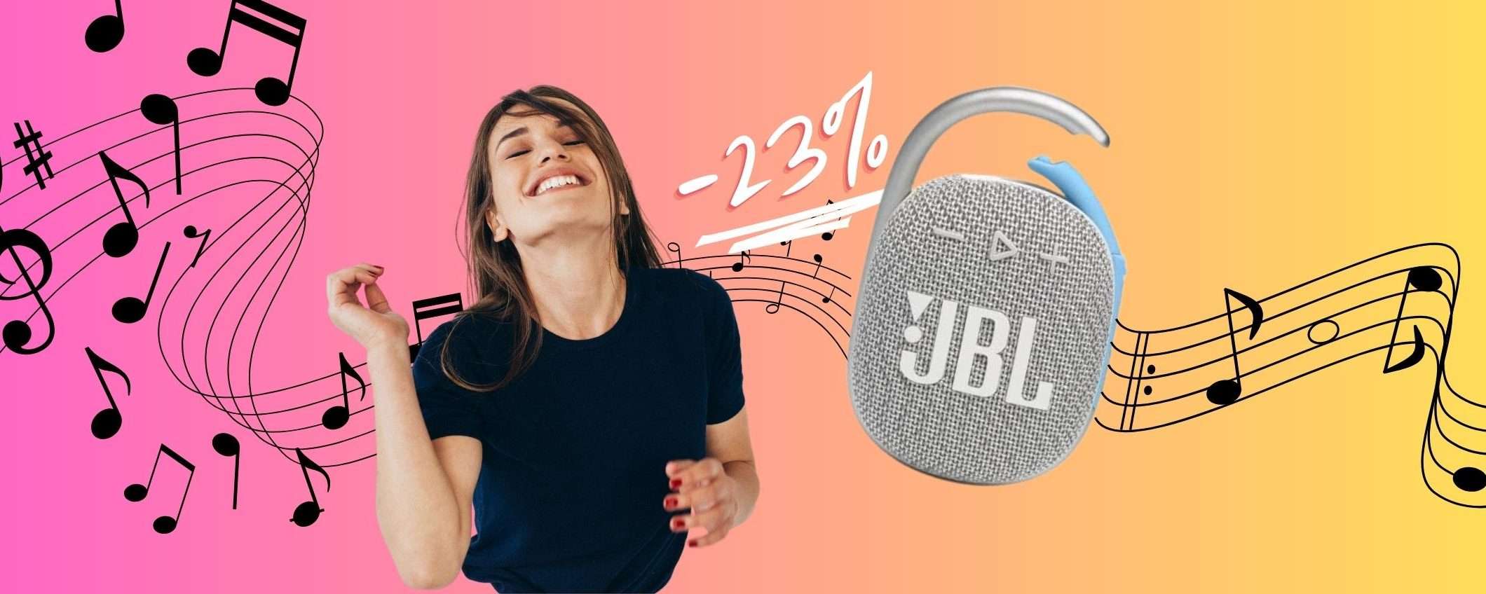 JBL Clip 4 Eco: il mini speaker portatile che agganci dove vuoi al 23%