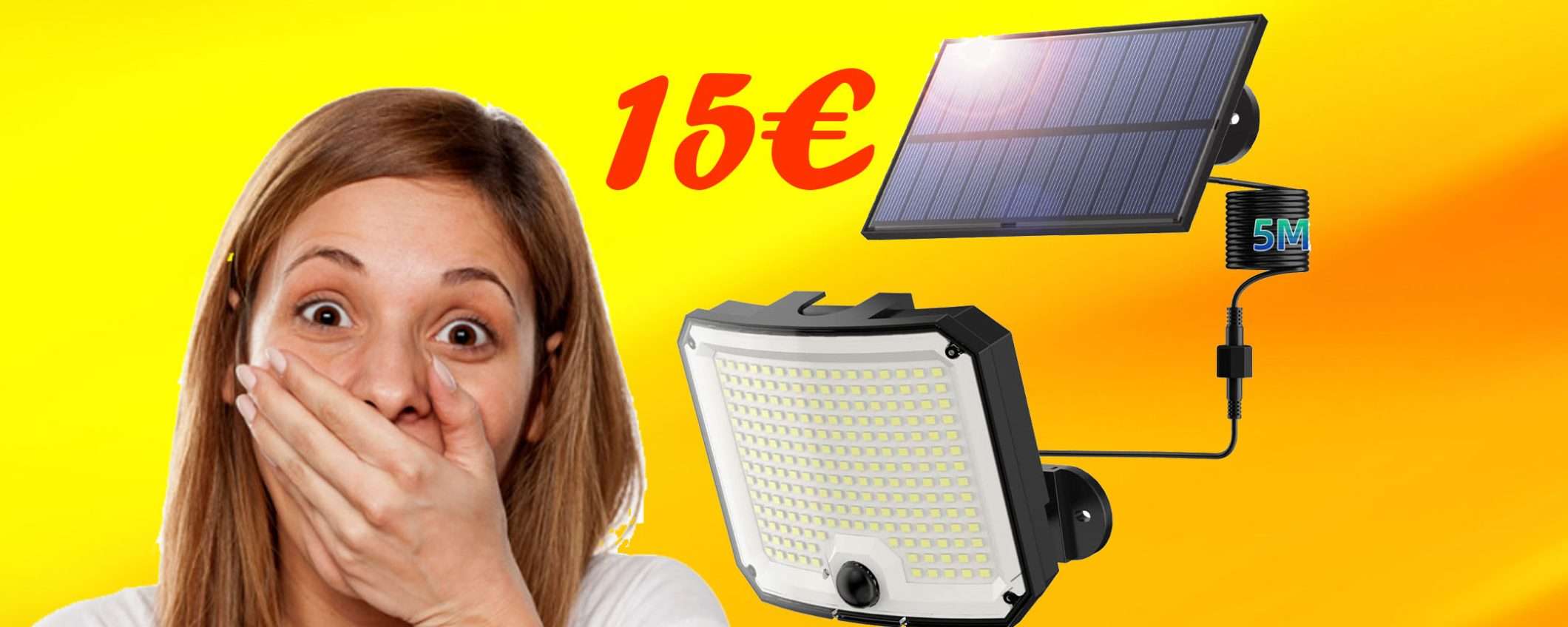 Lampada con pannelli solari: tanta luce a COSTO ZERO, tua a soli 15€