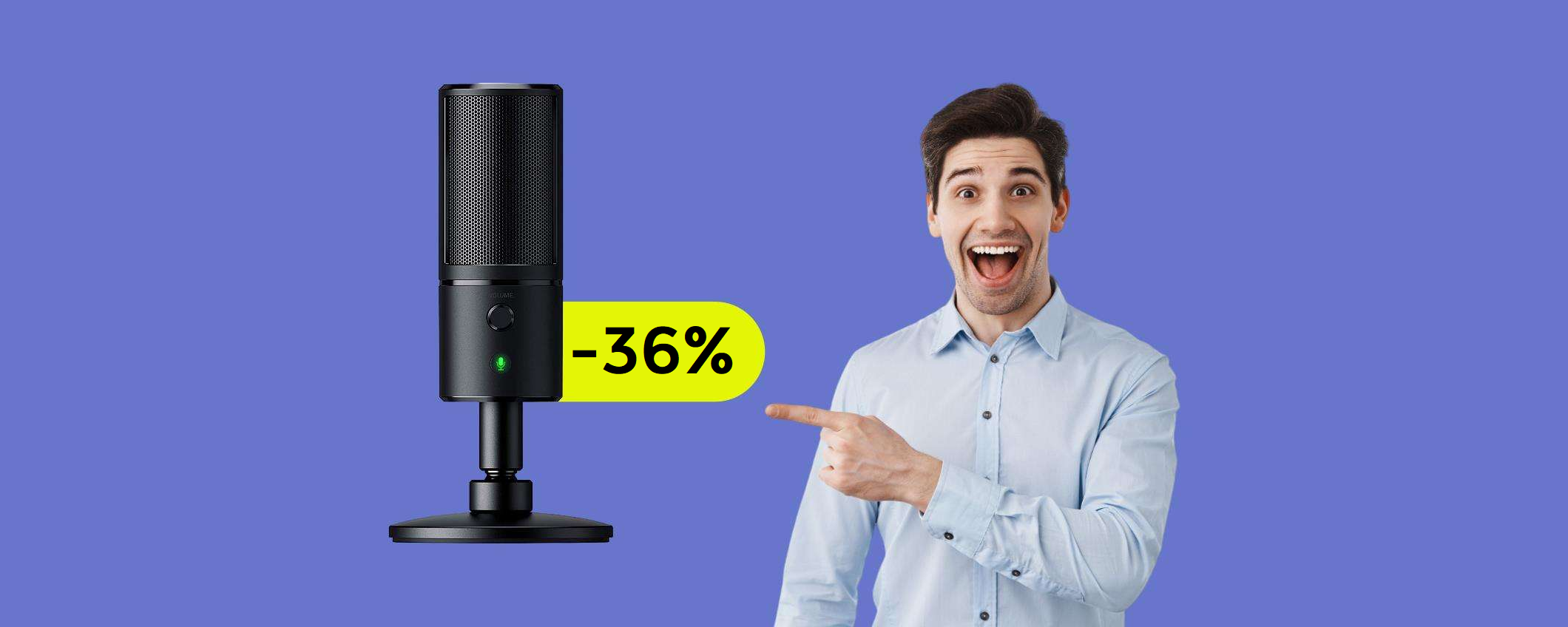 Microfono Razer Seiren X, una GARANZIA per gli streamer: oggi a 70€