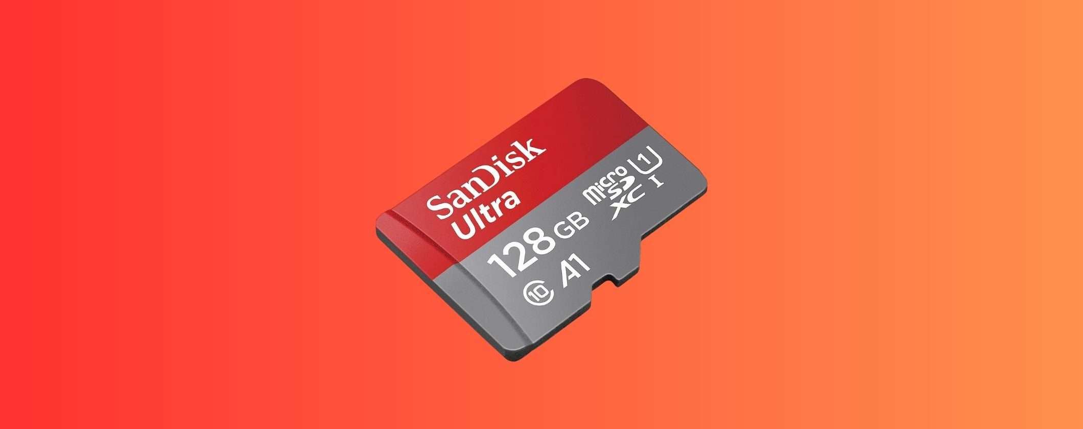 MicroSD SanDisk 128GB: qualità top a prezzo da outlet su Unieuro