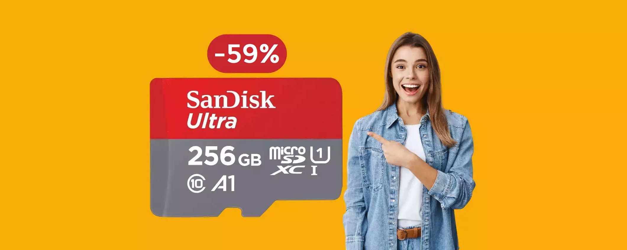 MicroSD SanDisk 256GB a meno di metà prezzo: la BOMBA è tua con 26€