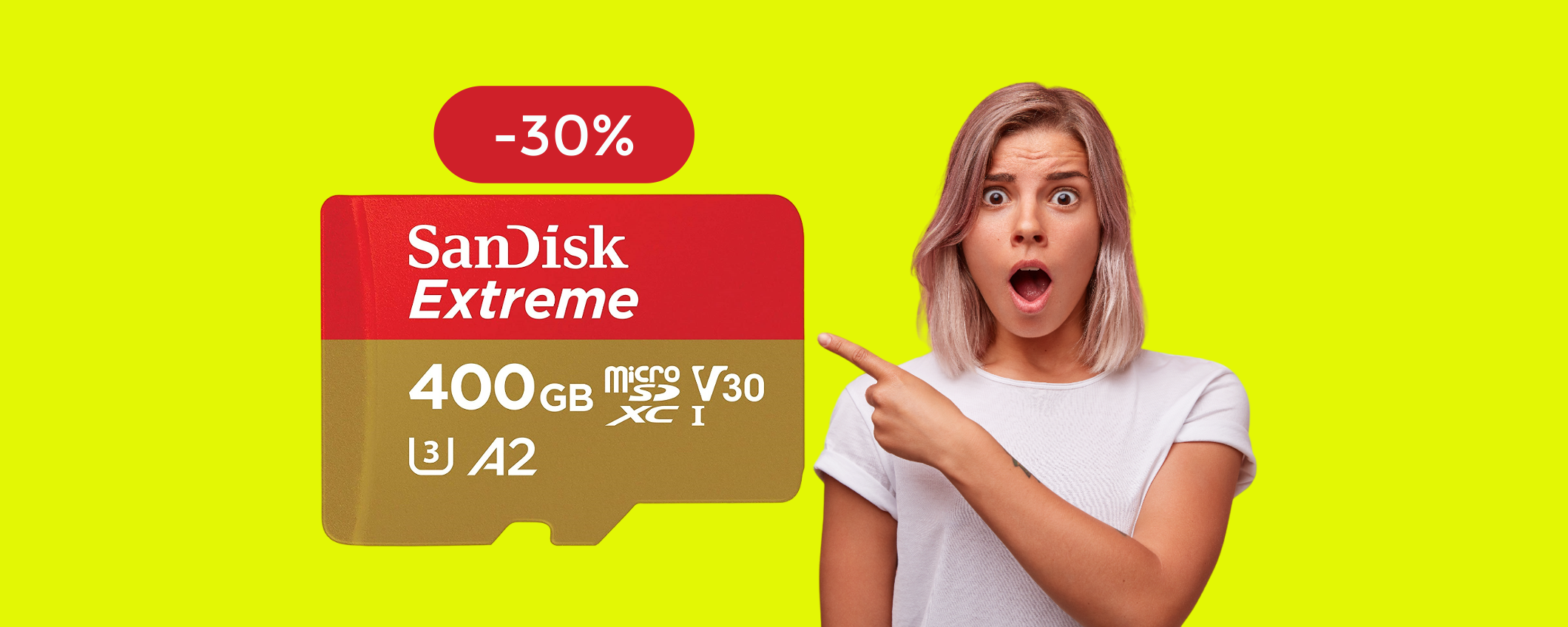 MicroSD SanDisk 400GB oggi ad un prezzo IMBATTIBILE (-30%)