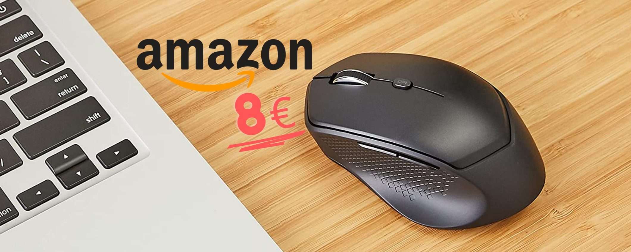 Mouse wireless ergonomico con 6 pulsanti a prezzo INVISIBILE, circa 8€