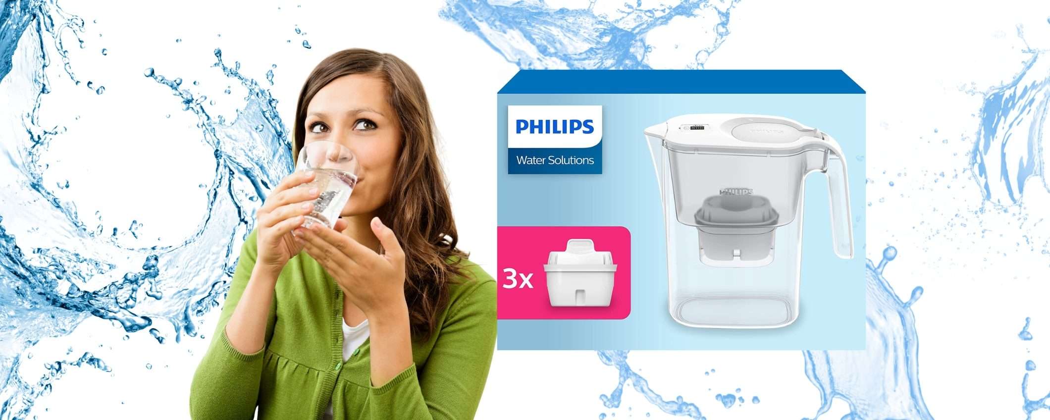 Philips: caraffa filtrante che depura l'acqua a MENO di 18€ su Amazon